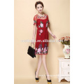 Broderie Fashion Plus Size Robe Fat Women Dresses Plus Size Women Clothing